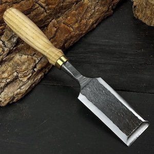 Wood Carving Chisel – Hand-Forged 52100 High Carbon Steel & Ash Handle – Chisel for Trimming, Shaping and Fine Woodwork – Carpenter Chisel.