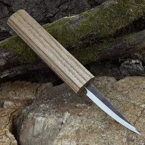 Hand-Forged Sloyd Knife – 52100 Steel Blade with Ash Wood Handle – Carving Knife for Shaping & Detail Work – Spoon and Kuksa Carving Knife.