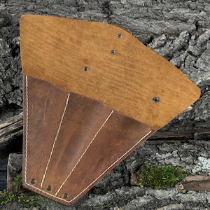 Leather Throwing Knife Case with 3 Pockets – Handcrafted Crazy Horse Leather Pouch with Belt Loop for Ninja Kunai Knives and Camping Knives.