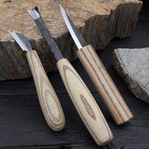 Hand-Forged Sculptural Carving Tool Set – 52100 Steel, Ash Handles, Leather Roll – Detailed Carving Tools – Wood Carving Tools for Beginners