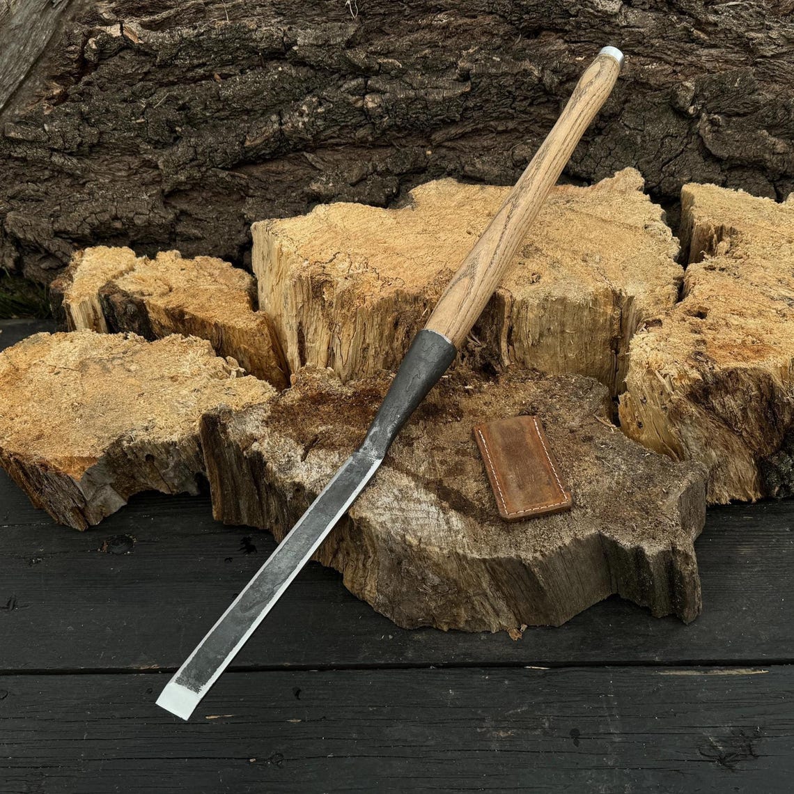 Hand-forged Timber Slick Chisel With Leather Cover – 52100 Carbon Steel ...