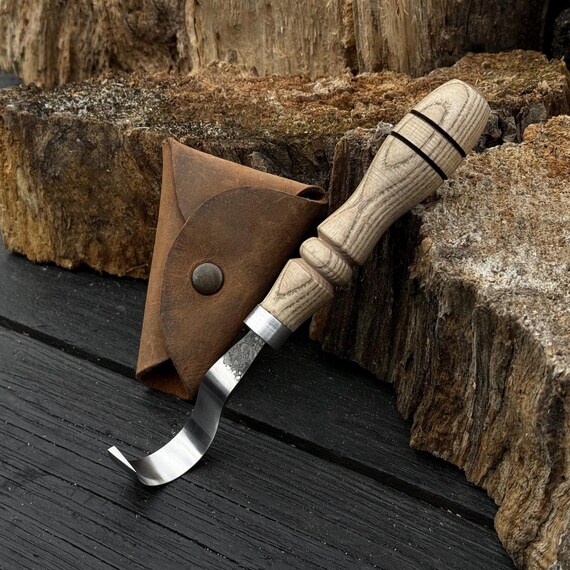 Spoon Carving Hook Knife. Woodworking Tool. Forged Knife for Spoon Carving Hook Knife. Woodworking Tool. Forged Knife for