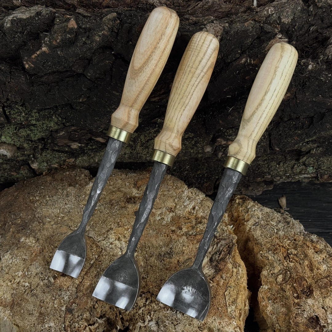 Hand-forged Spoon Gouges. Cups and Kuksa Carving Tool. Ergonomic Ash ...