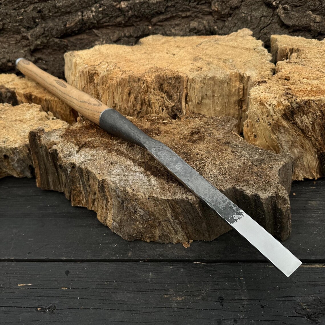 Hand-forged Timber Slick Chisel With Leather Cover – 52100 Carbon Steel ...