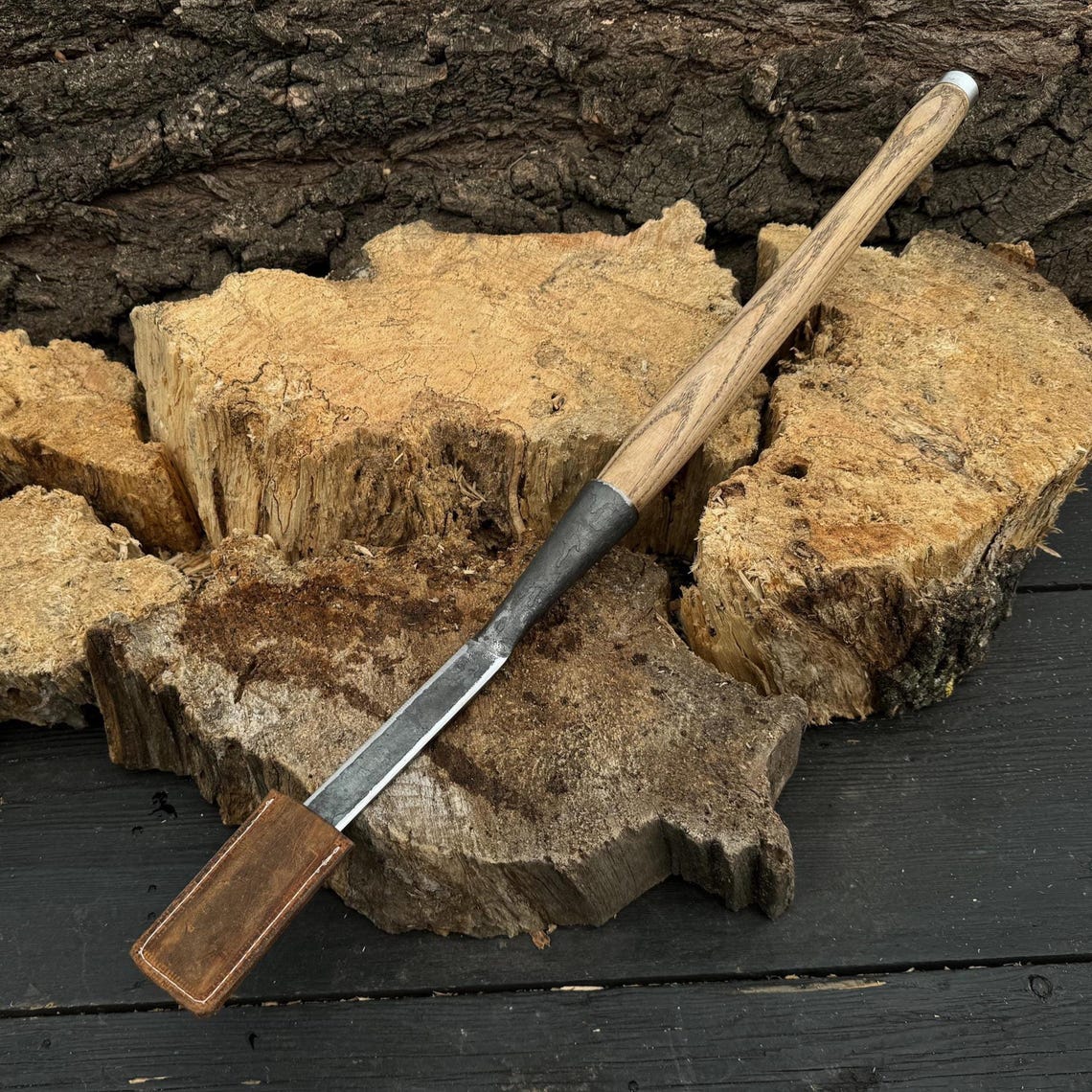 Hand-forged Timber Slick Chisel With Leather Cover – 52100 Carbon Steel ...