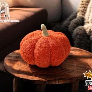 Pumpkin Throw Pillow | Cozy Sofa Cushion | Fall Living Room Piece | Indoor Seasonal Decor | Halloween Soft Plush | Autumn Home Accent
