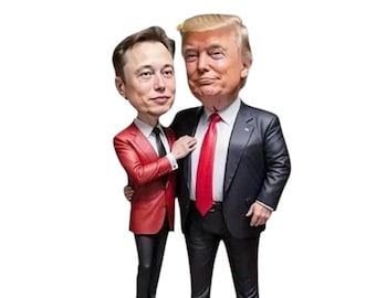 Elon Musk & Donald Trump Satire Art: Funny Political Cartoon (Digital Download)