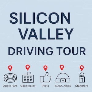 Afdrukbare autorit door Silicon Valley | Pdf-gids technische bezienswaardigheden | Apple, Google, Meta, NASA | Digitale download familie roadtrip