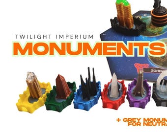 Twilight Imperium Monuments 3D Token upgrade /  Base Game + Prophecy of kings + Thunders Edge
