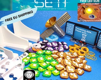 SETI Boardgame 3D Upgrade Sets, Token, Holder, Marker for Seti Game