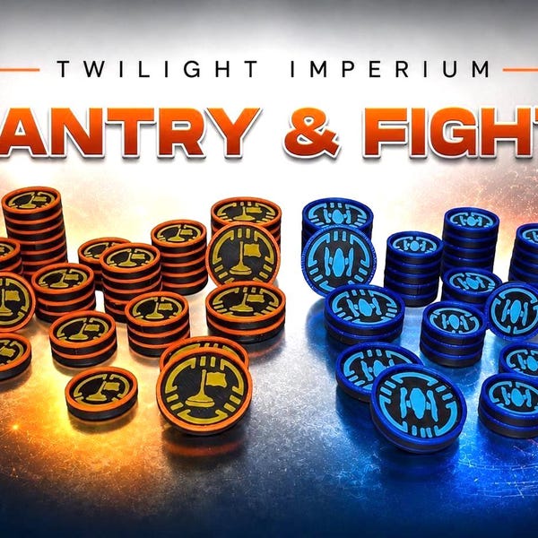 Twilight Imperium Infantry and Hunters 3D Token upgrade / Base Game + Prophecy of Kings + Thunder's Edge