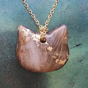 Cat Pendant - Custom Pet Memorial with your Pet&#39;s Fur or Ashes - Memorial Necklace / Cat Face / Pet Urn / Cremation / Keepsake