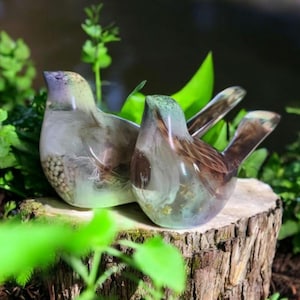 Bird Shape - Custom Keepsake with your pet&#39;s feathers or ashes - Bird Memorial / Pet Memorial / Pet Urn / Cremation / Keepsake