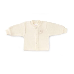 Merino Wool Terry Jacket - Newborn Wool Jacket - Toddler Soft Organic Top - Terry Top - Natural Merino Baby Shirt