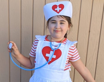 Vintage style nurse costume, girls costume, Halloween costumes, retro nurse costume,