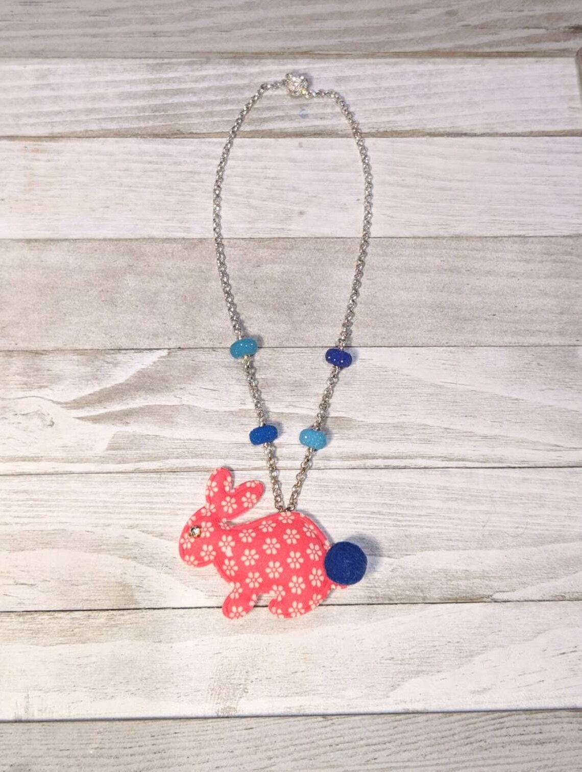 Childrens bunny necklace bunny pendant toddler jewelry Etsy