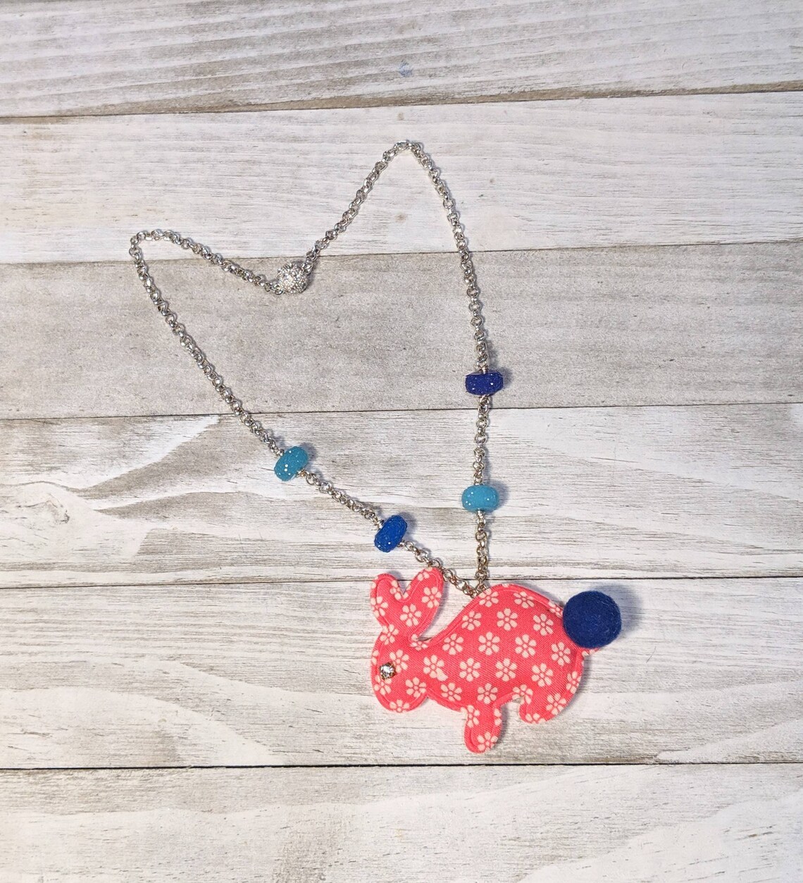 Childrens bunny necklace bunny pendant toddler jewelry Etsy