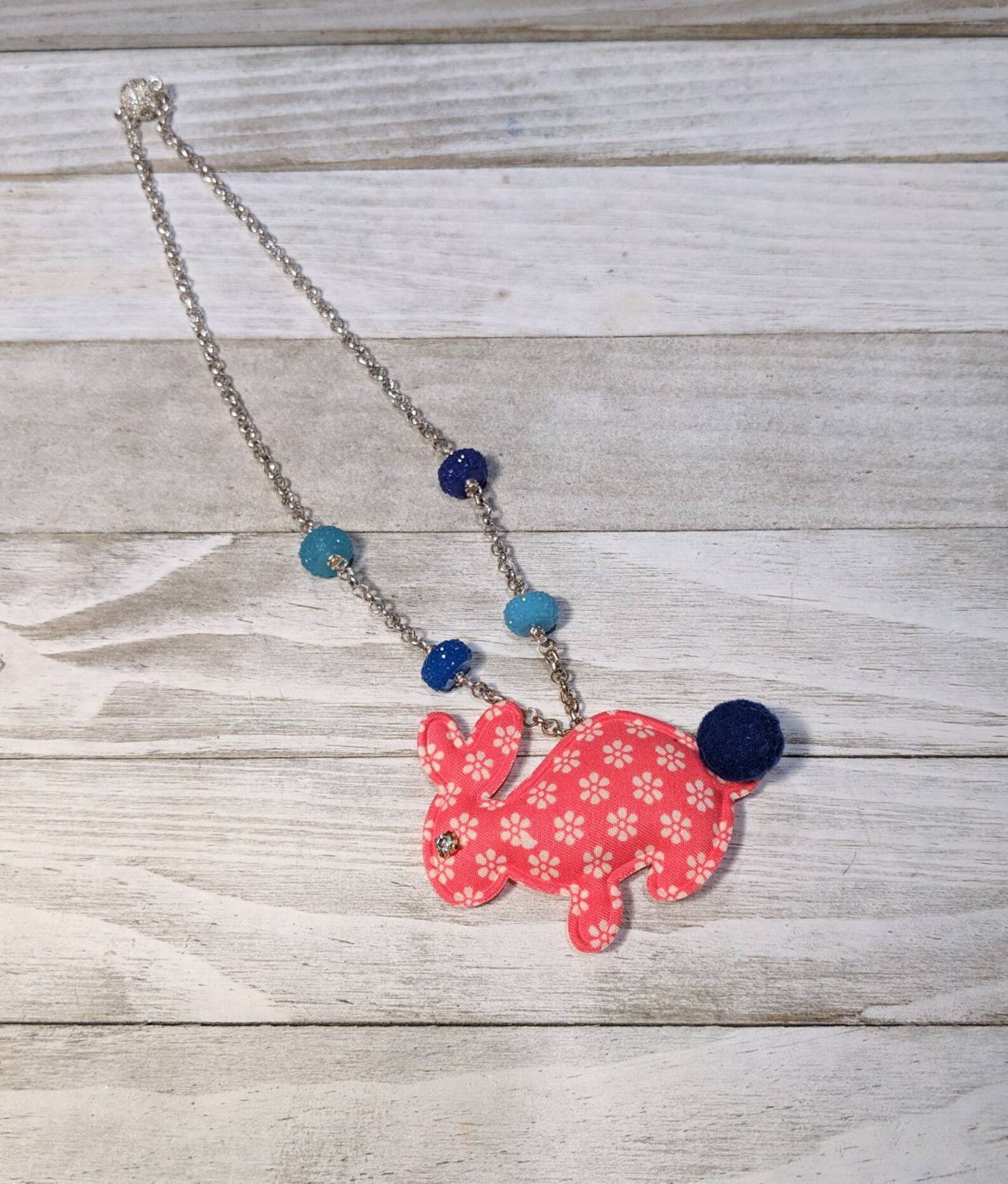 Childrens bunny necklace bunny pendant toddler jewelry Etsy