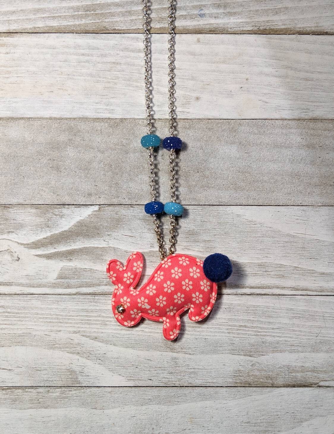Childrens bunny necklace bunny pendant toddler jewelry Etsy
