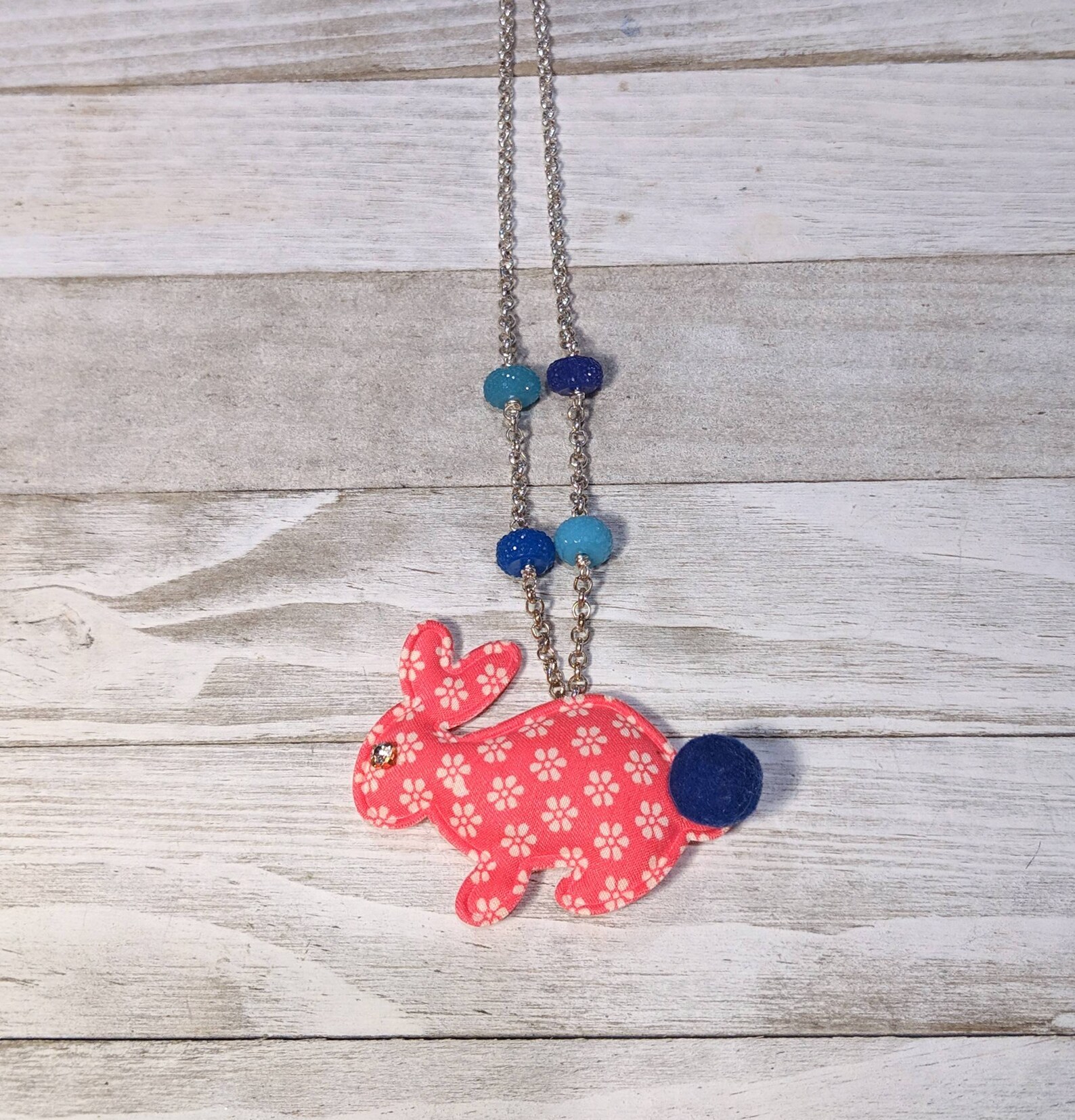 Childrens Bunny Necklace, Bunny Pendant, Toddler Jewelry, Little Girls