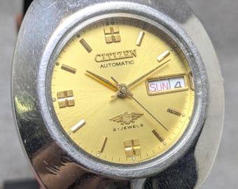 ヴィンテージCITIZEN AUTOMATIC 17J 時計 Vintage CITIZEN 17 JEWELS Automatic Day Date Japan Made Watch