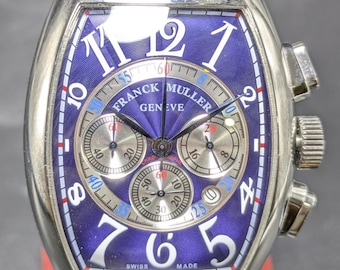 Reloj de pulsera vintage FRANK MULLIER GENEVE, cronógrafo con indicador de fecha y movimiento de cuarzo. Hecho a medida para hombre. Envío gratuito.