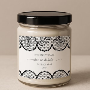 13th Anniversary Candle, Lace Anniversary Gifts Husband Wife, 13 Years Married, Milestone Couple, Wedding Anniversary, Keepsake For Parents