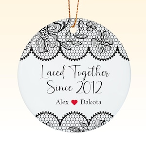 13th Anniversary Ornament, Lace Anniversary Gifts, 13 Years Married, Milestone Couple, Wedding Anniversary, Keepsake Ornament For Parents