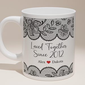 13th Anniversary Mug, Lace Anniversary Gifts Husband Wife, 13 Years Married, Milestone Couple, Wedding Anniversary, Keepsake For Parents
