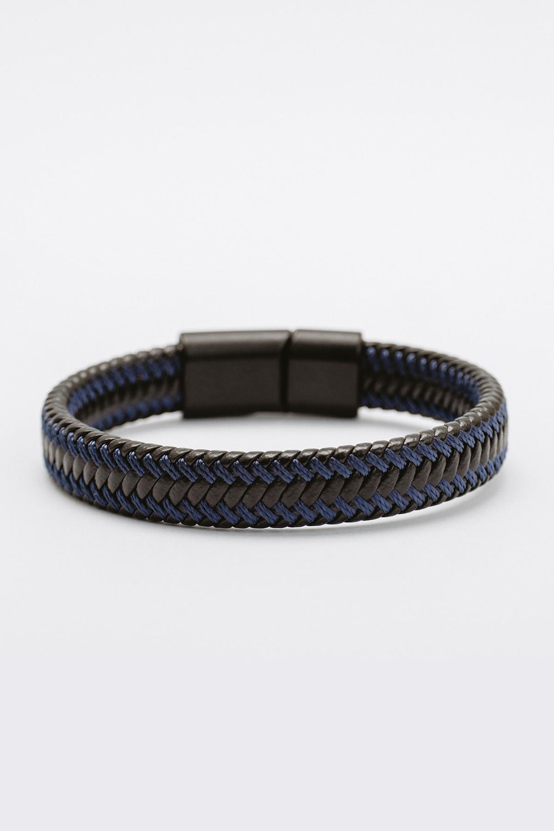 Braided Blue Thread Faux Leather Bracelet: Handmade Men's Gift - Etsy Türkiye