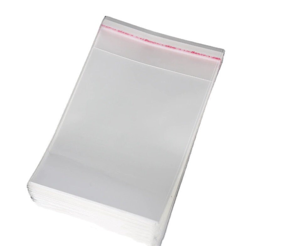 50x Clear Plastic Self Adhesive Seal Bag 8x12cm Cello 