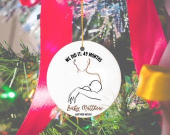 Personalized New Mom Ornament First Christmas Keepsake Breastfeeding Journey Milestone Gift Custom Nursing Ornament Holiday Mom Gift