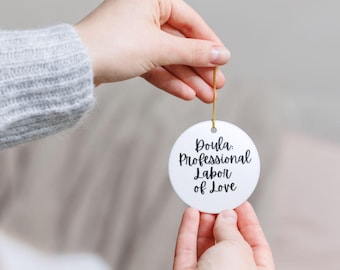 Midwife Gift Ornament Birth Ministry Keepsake Ceramic Floral Decoration Doula Graduation Present Porcelain Hanging Lactation Consultant