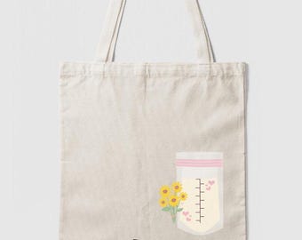 Tote Bag for Breastfeeding Mom Pump Bag Breastfeeding Journey Tote Bag Canvas Gift for Lactating Mom Market Bag for Postpartum Everyday Tote