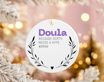 Midwife Gift Ornament Birth Ministry Keepsake Ceramic Floral Decoration Doula Graduation Present Porcelain Hanging Lactation Consultant