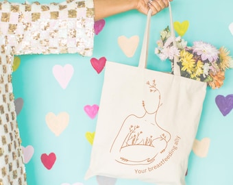 Lactation consultant tote bag for breastfeeding supporters ibclc gift canvas nursing bag for lactation counselor doula and new mom support
