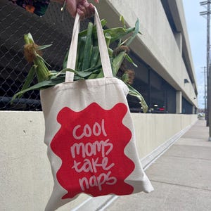 Tote bag for cool moms club canvas tote bag cute tote for first time mom new mom gift fun mothers day gift for stylish nap-loving mama
