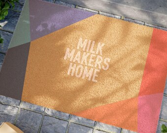 Breastfeeding Mama Doormat Cute Welcome Mat Outdoor Door Mat for Breastfeeding Mom Funny Door Mat Family Name Door Mat Colorful Porch Mat