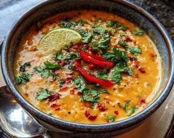 Thai Coconut Red Lentil Soup Digital Recipe PDF | Instant Download