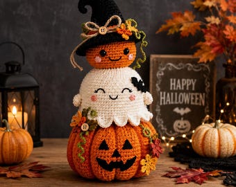 Halloween Witch Pumpkin Amigurumi Crochet Pattern (PDF Download)