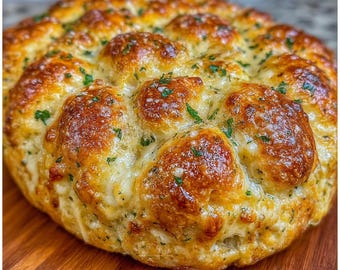 Recept voor uittrekbaar brood met kaasachtig knoflook (direct downloaden)