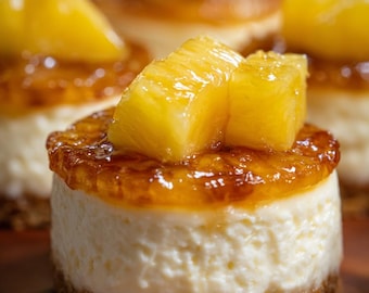Mini Pineapple Upside-Down Cheesecake Recipe (Instant Download)