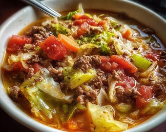 Hearty Cabbage Roll Soup Recipe (Instant Download)