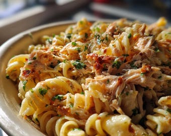 Simple Tuna Pasta Salad Digital Recipe PDF Printable Instant Download Easy Meal Prep Lunch
