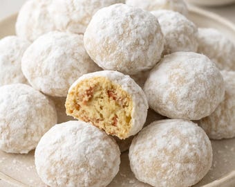 Pecan Snowball Cookies Recipe | Holiday Classic | Christmas Baking Printable | Easy Festive PDF