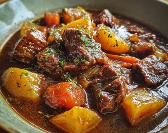 Hearty Beef Stew Recipe | Savory Comfort Food (Instant Download)