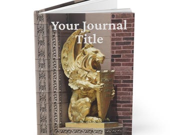 Golden Winged Lion Journal, Hardcover Notebook | Architectural Sculpture Cover