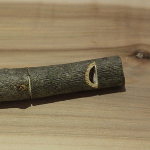 Whittled whistle, handmade, green woodworking, linden tree, only knife used