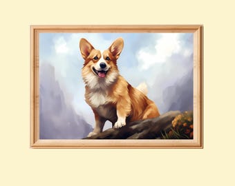Pembroke Corgis Print: Kinderzimmer Dekoration, Geschenk für Hundeliebhaber (Instant Download)