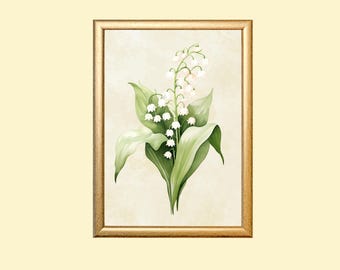 Lily Of The Valley Print: May Birth Flower, Cottagecore Decor (Digital Download)